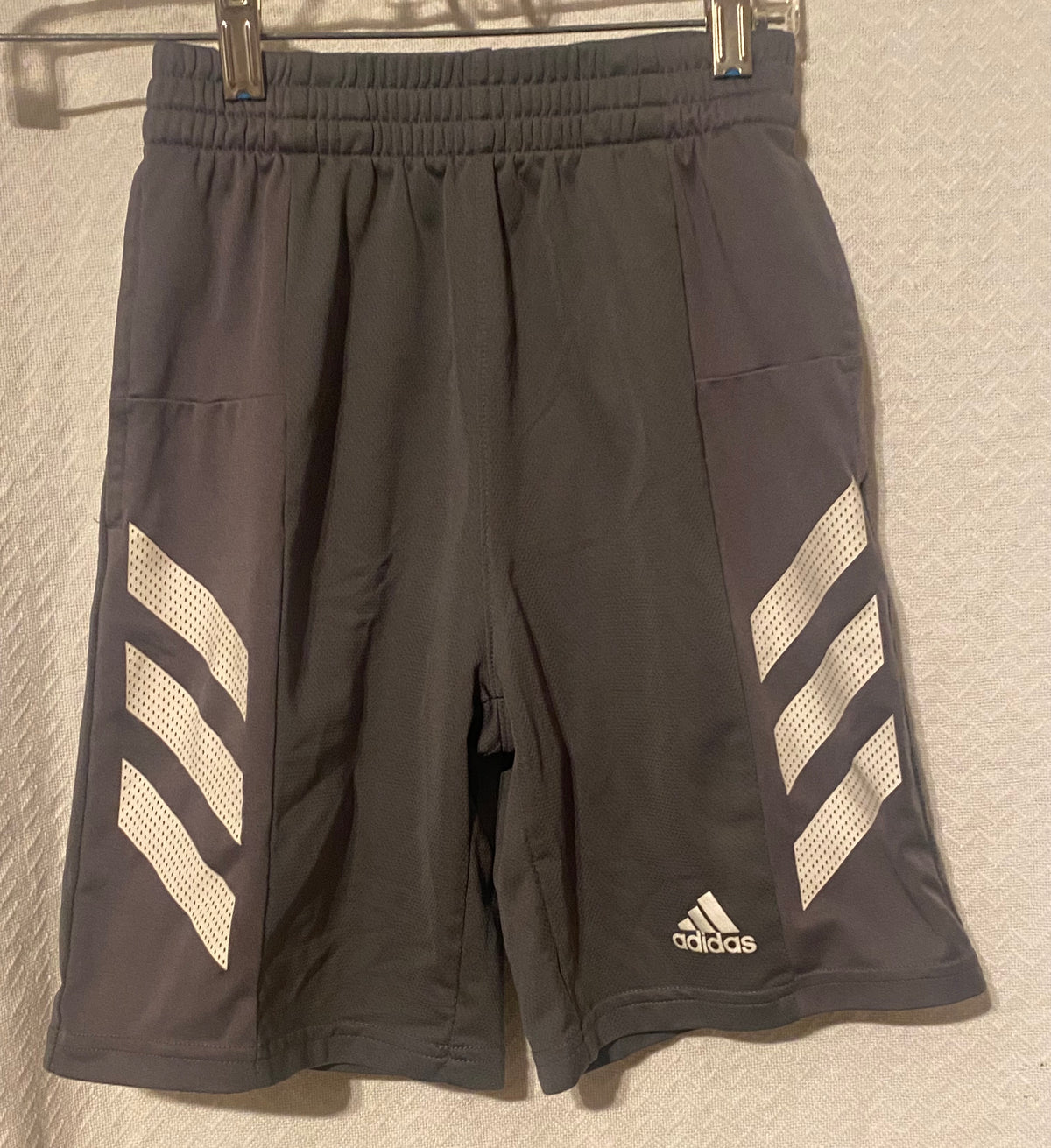 Adidas grey shorts Elastic waist soft - size Youth - 10 (L)