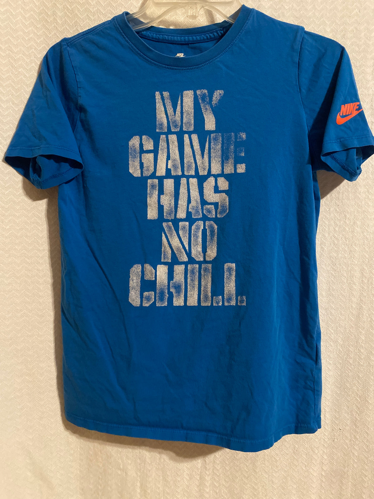NIKE blue short sleeve Shirt - MY GAME HAS NO - size Youth - 10 (L)