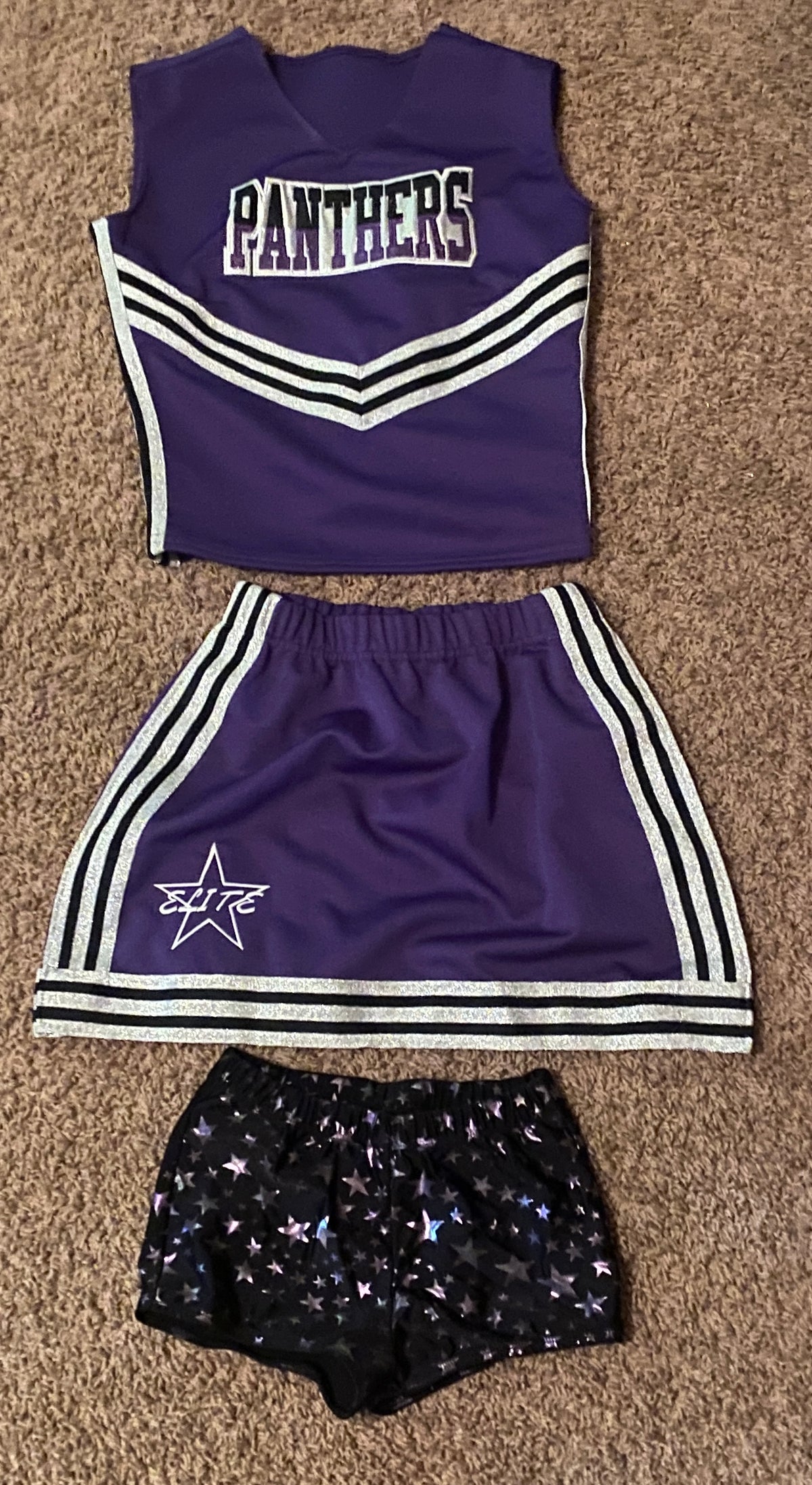 Cheer uniform purple Skirt M top size L (runs - size Junior - M (7/9)