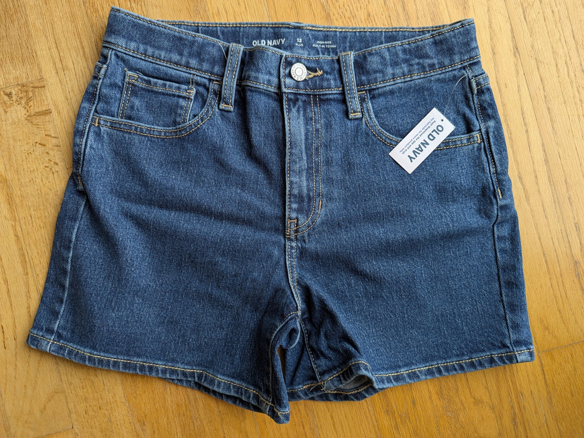 New! Old Navy dark denim Jean shorts (retail $26) - size Youth - 12 (L)