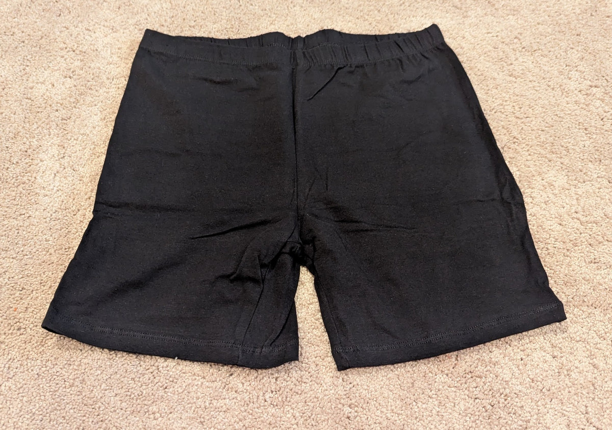 Black knit bike shorts -dance,gym,dresses - size Youth - 14 (XL)