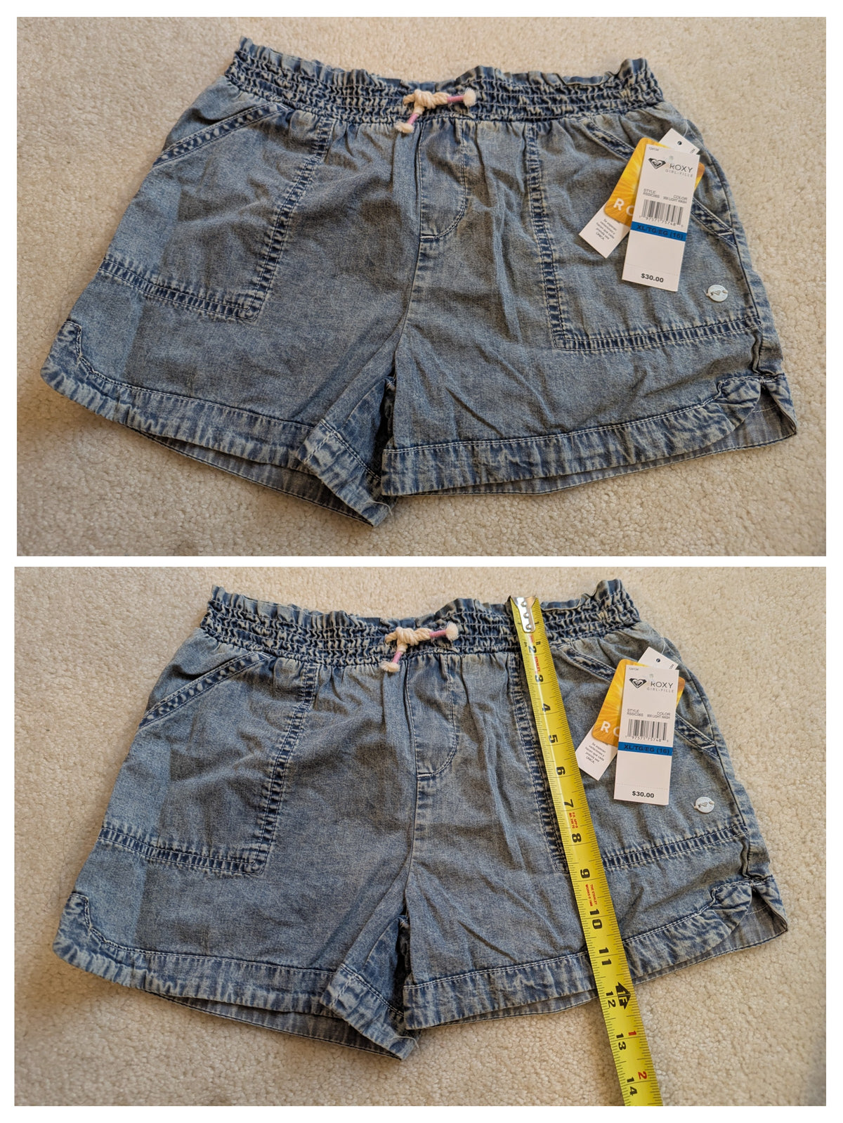 New! Pull on jean shorts W/pockets. *Retail $30 - size Youth - 16 (XL)