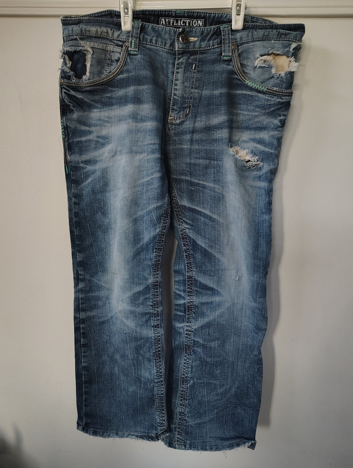 Jeans - Affliction - GUC size 36, blue, - size Teen/Men - L (36-38)