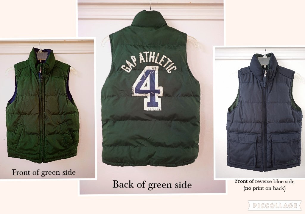 Vest Jacket - Gap - EUC Green/Blue reversible - size Youth - 10 (L)