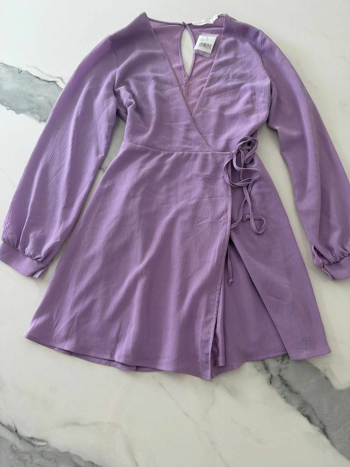Lush lilac chiffon dress SzS wrap style NWT - size Junior - S (3/5)
