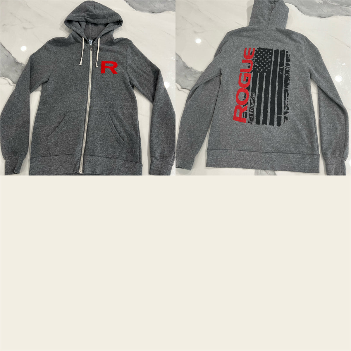 Rogue fitness full zip Sweatshirt hoodie Sz S - size Teen/Men - S (29-31)
