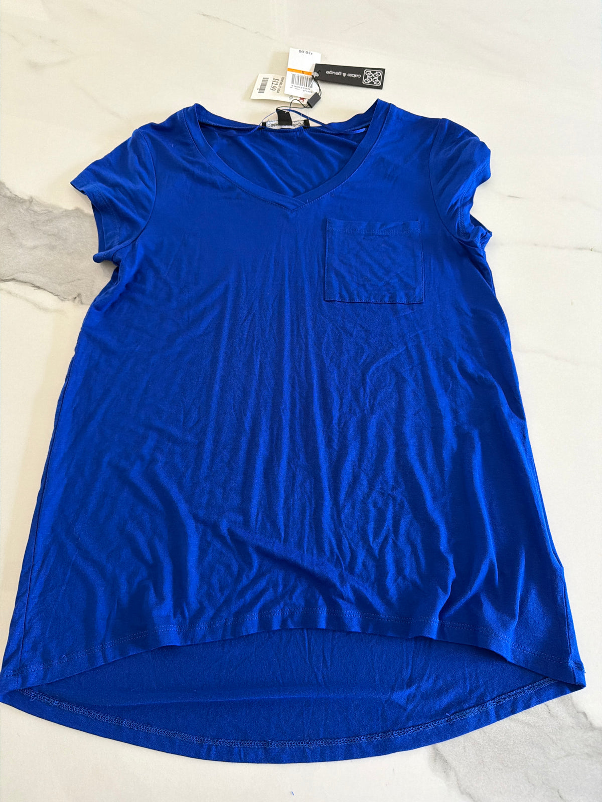 Cable & Gauge Royal Blue SS shirt Sz Small - size Junior - S (3/5)