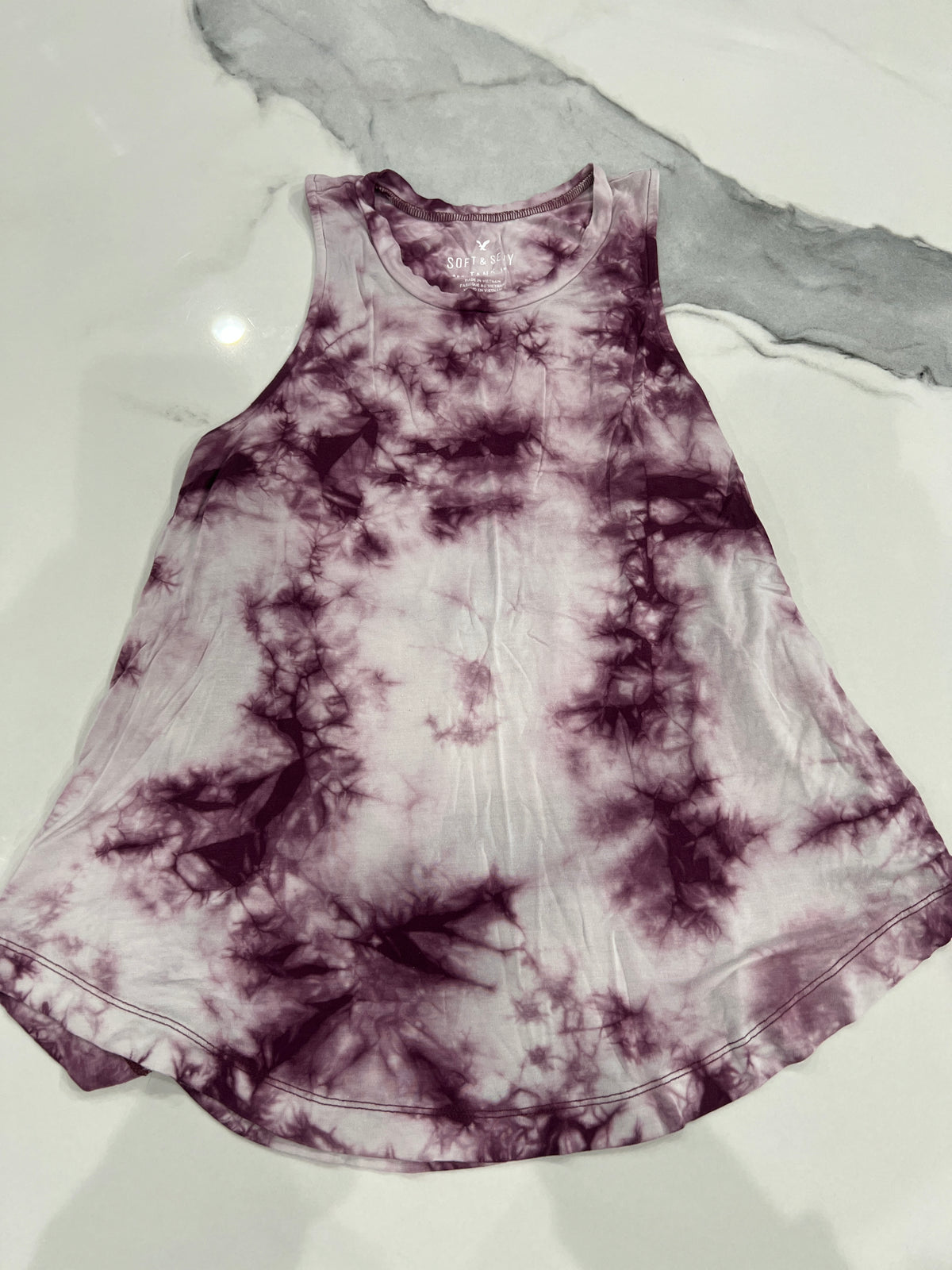 American eagle racerback Tank XS wht/plum VGUC - size Junior - XS (0/1)