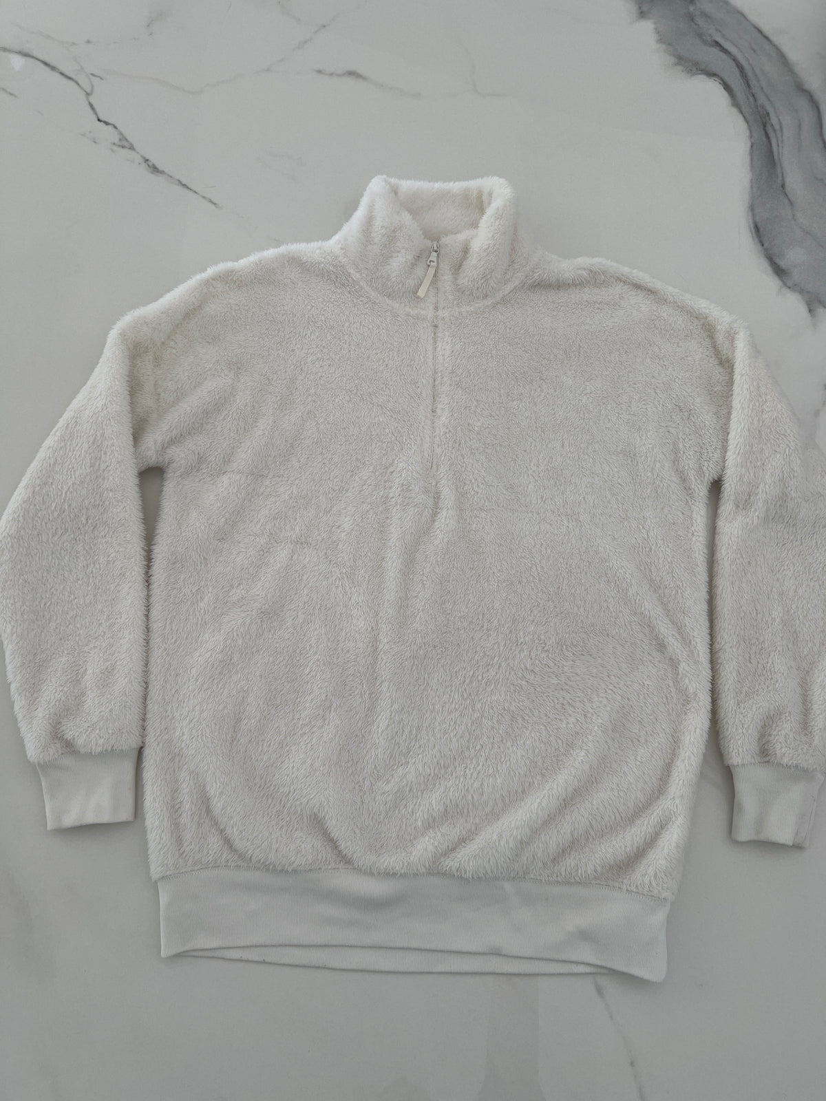 Aerie Sherpa 1/4 zip Cream szS EUC pd$60 - size Junior - S (3/5)