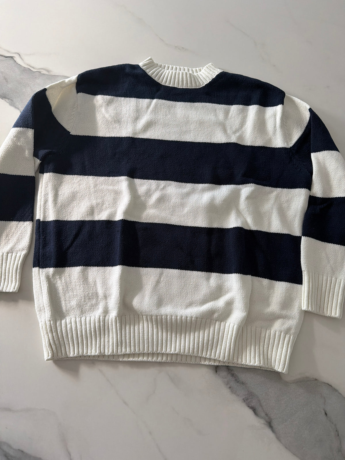 Jessica Simpson sweater SzS cream/navy stripe - size Junior - S (3/5)