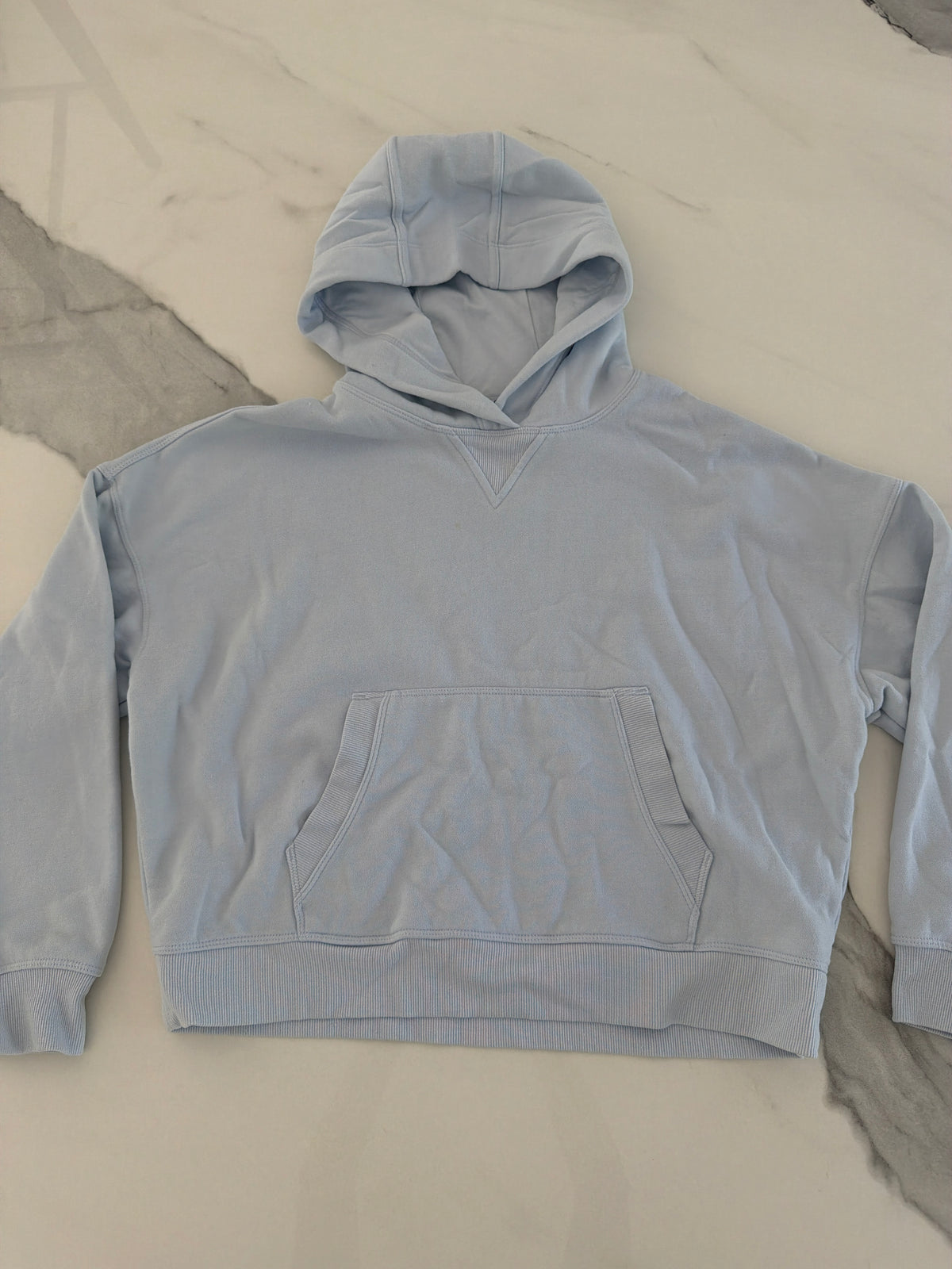 Calvin Klein hoodie Sz S Baby blue fleece GUC - size Junior - S (3/5)