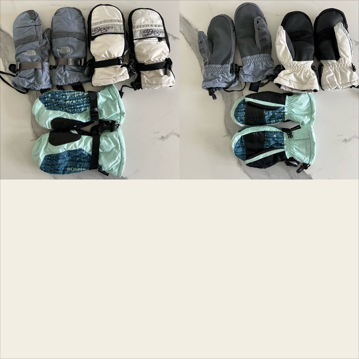 Lot of 3 prs of mittens Ladies S the north face