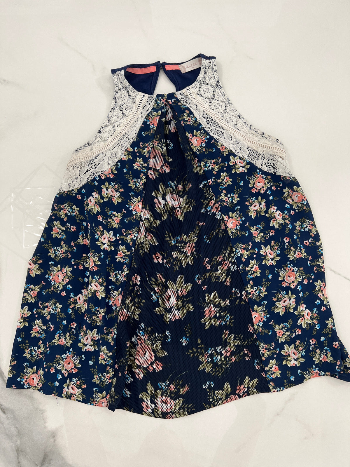 Altar'd State szM tank Blue floral/lace VGUC - size Junior - M (7/9)
