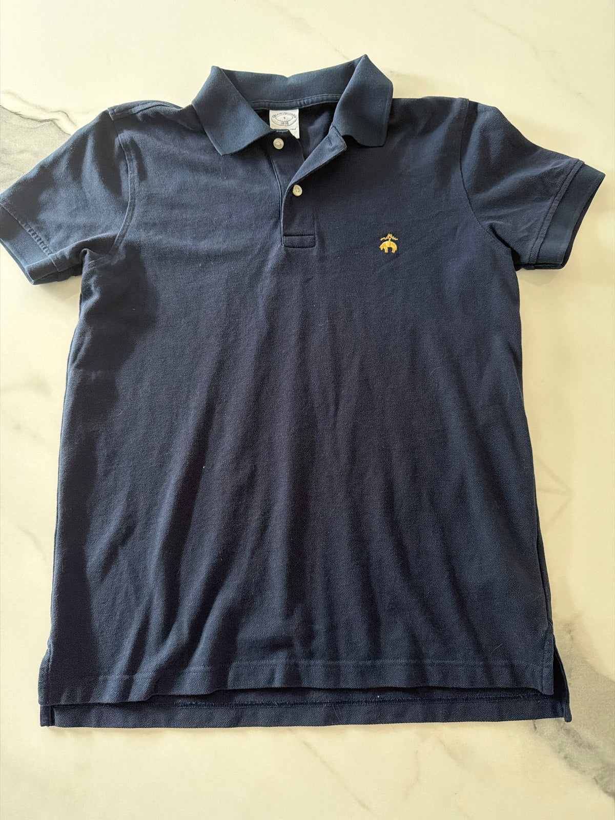 Brooks Brother SS polo SzS navy blue EUC - size Teen/Men - S (29-31)