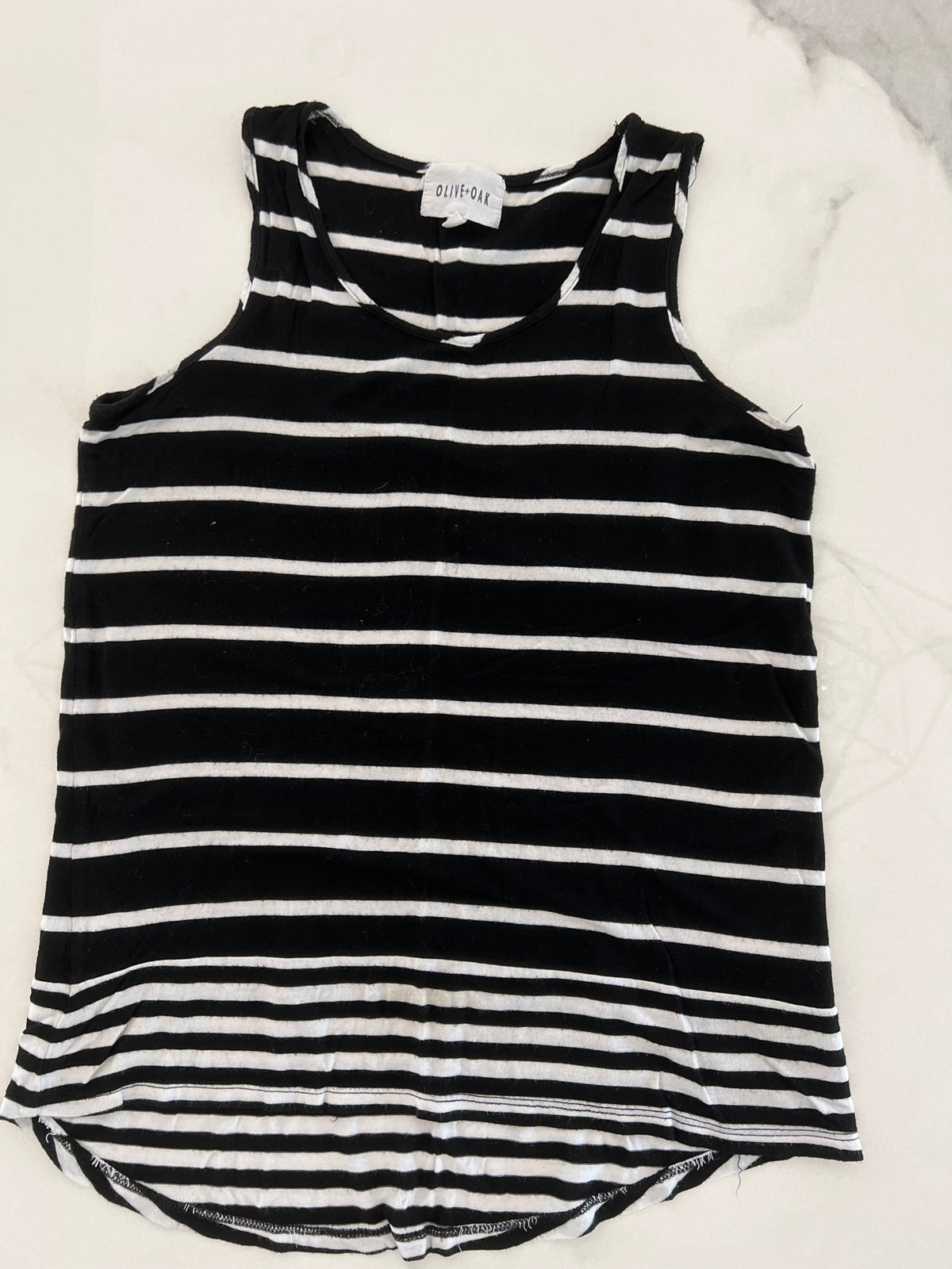 Olive & Oak tank szS Blk/wht stripes strtchy - size Women - S (4/6)