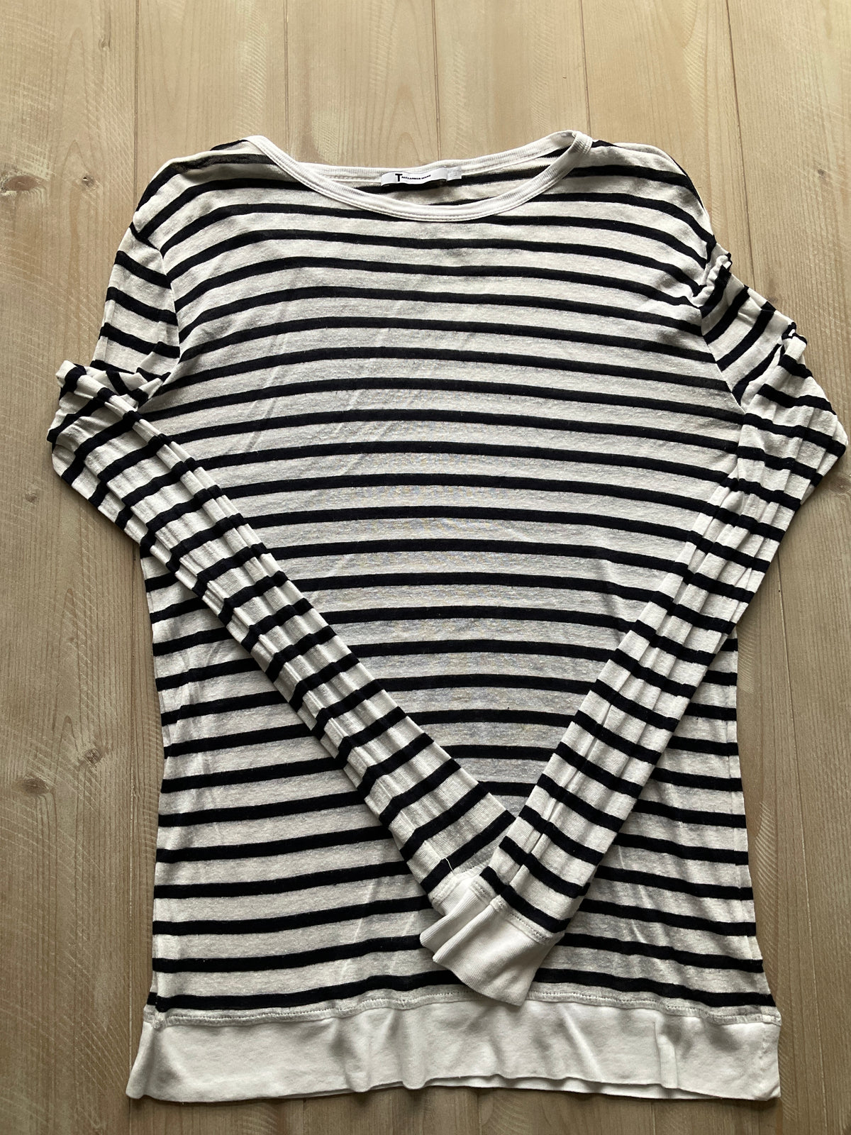 ALEXANDER WANG TEE B/W STRIPES LONGER - size Women - M (8/10)