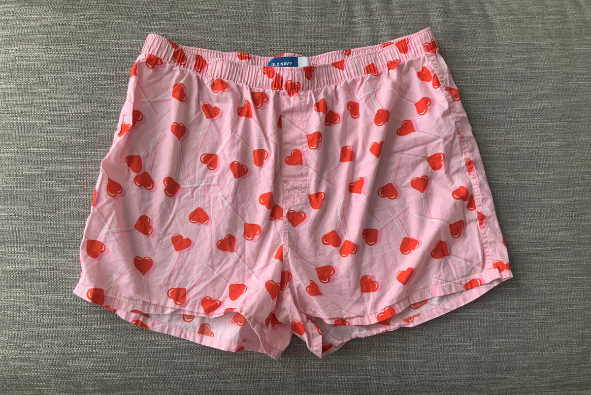 old navy boxers pink with candy heart - size Women - XL (16/18)