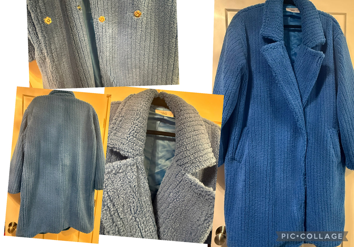 new royal blue snap closure jacket - size Women - L (12/14)