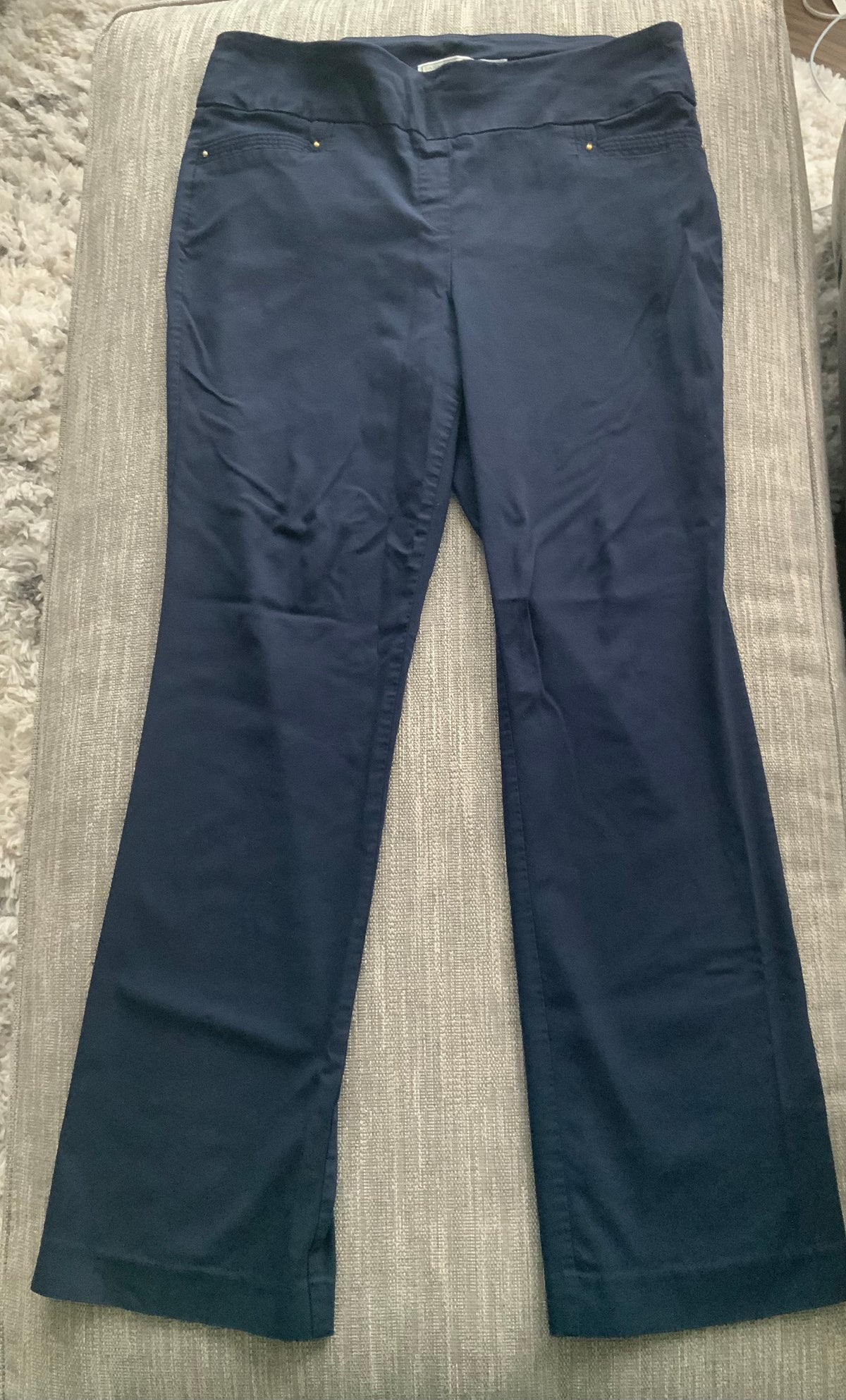 danabuchman superstretch dress pants - navy - size Women - L (12/14)