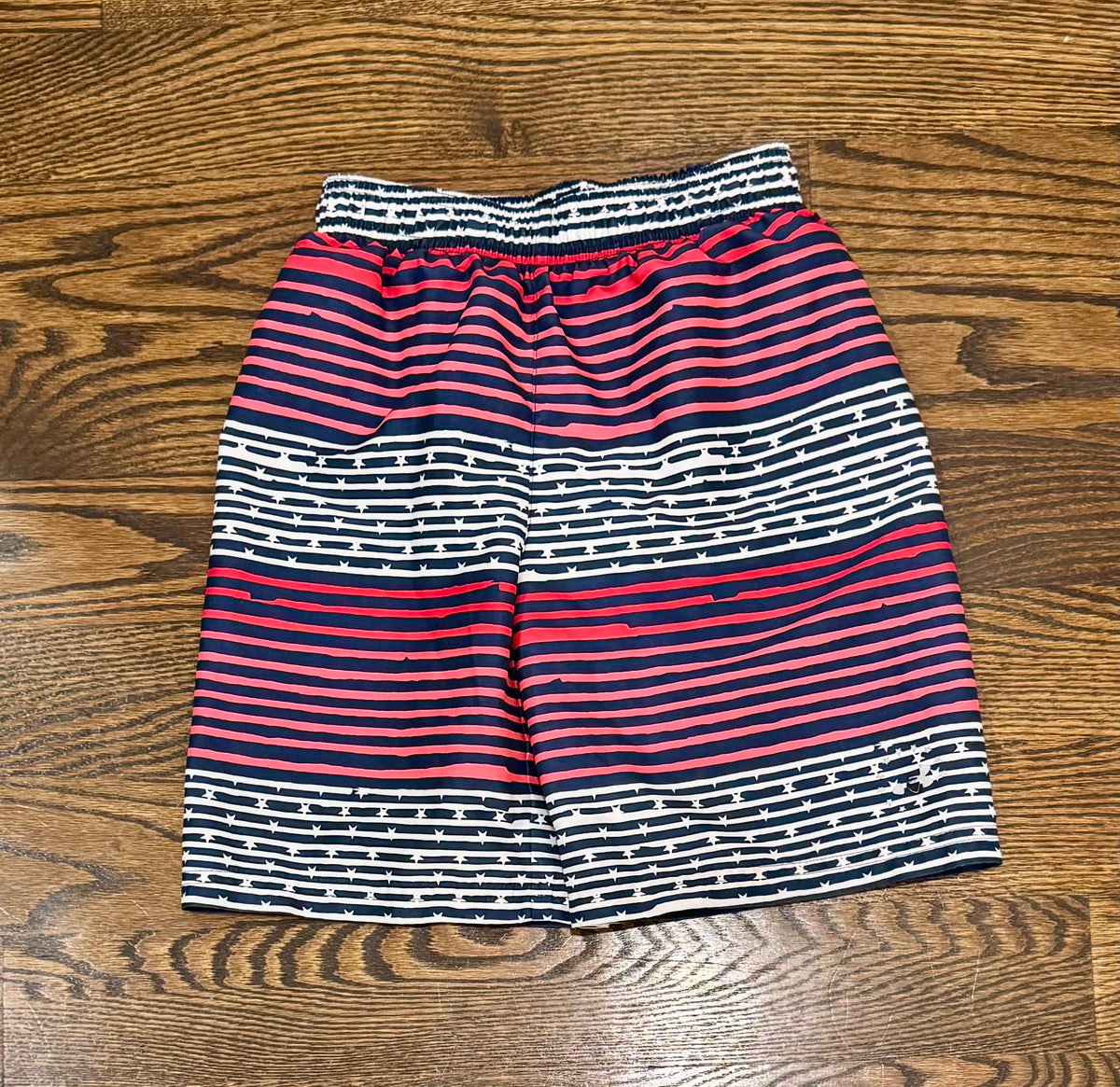 Under armour size 7 red, White, blue swim trunks - size Youth - 7 (S)