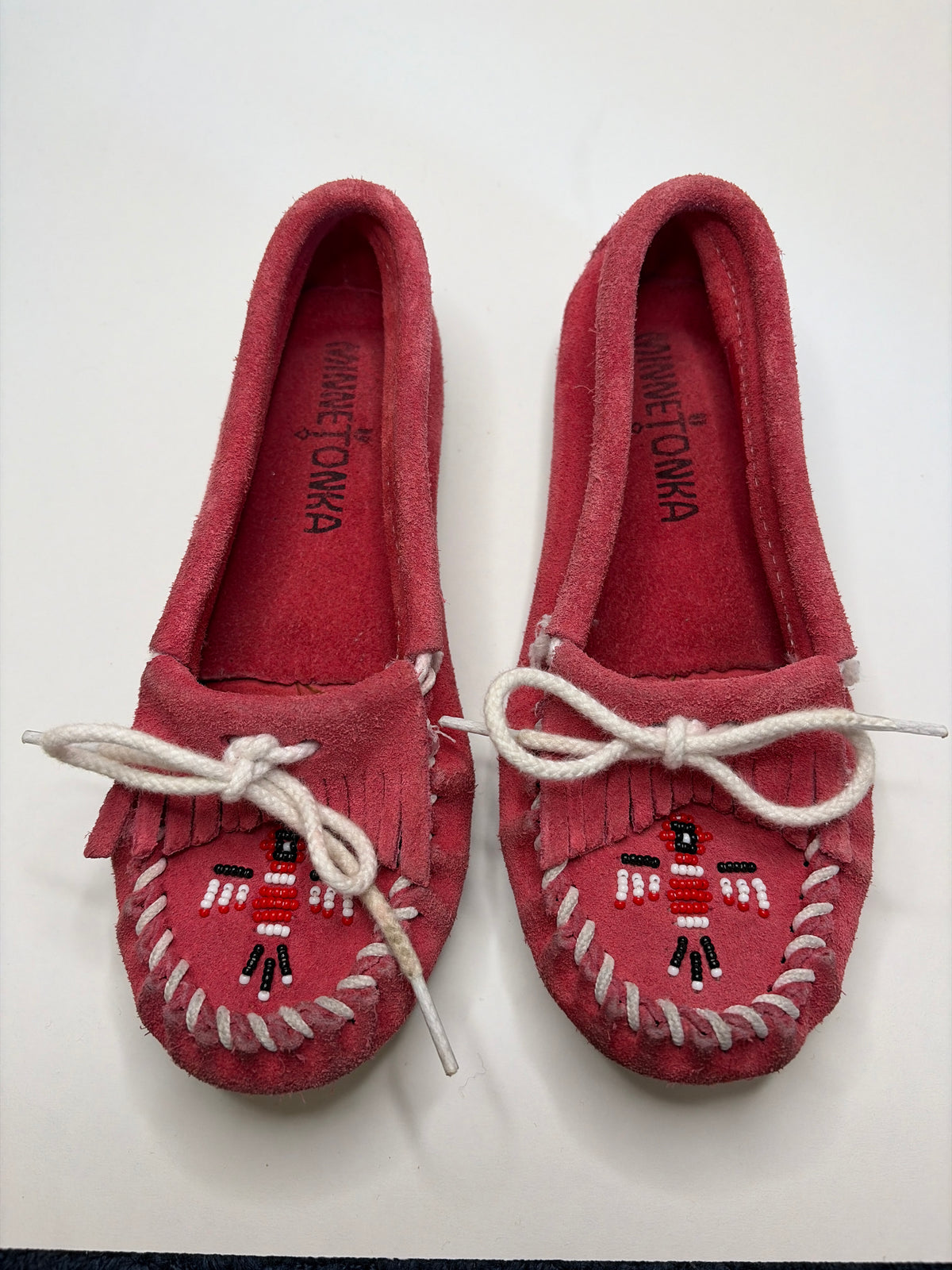 Minnetonka girls red beaded moccasins Sz 12 - size Shoes - Kids 12