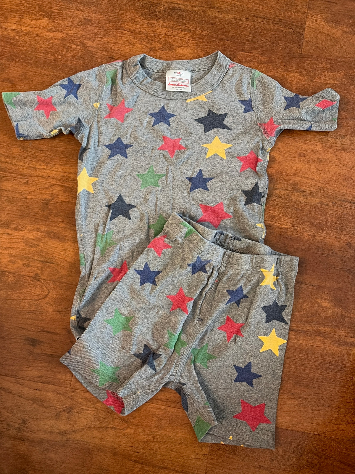 Hanna Andersson short johns grey stars Sz 120 - size Youth - 7 (S)