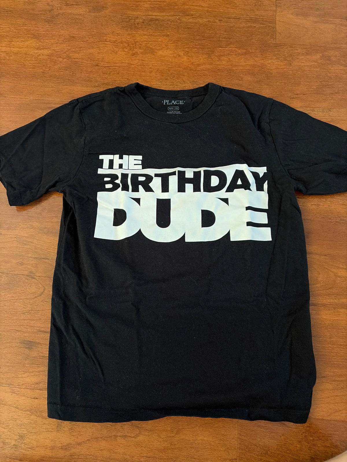 Children's place black Birthday Dude tshirt - size Youth - 8 (M)
