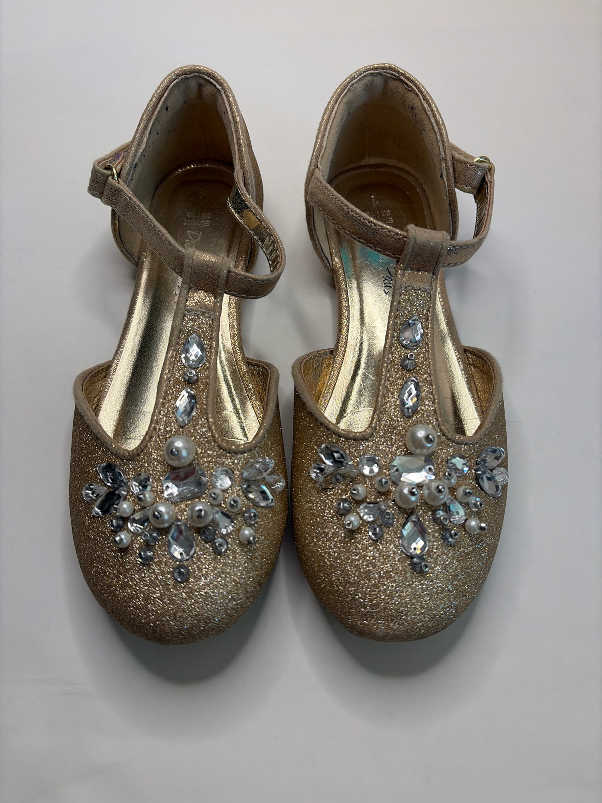 Dream Pairs gold beaded flat dress shoes. Sz 1 - size Shoes - Kids 1