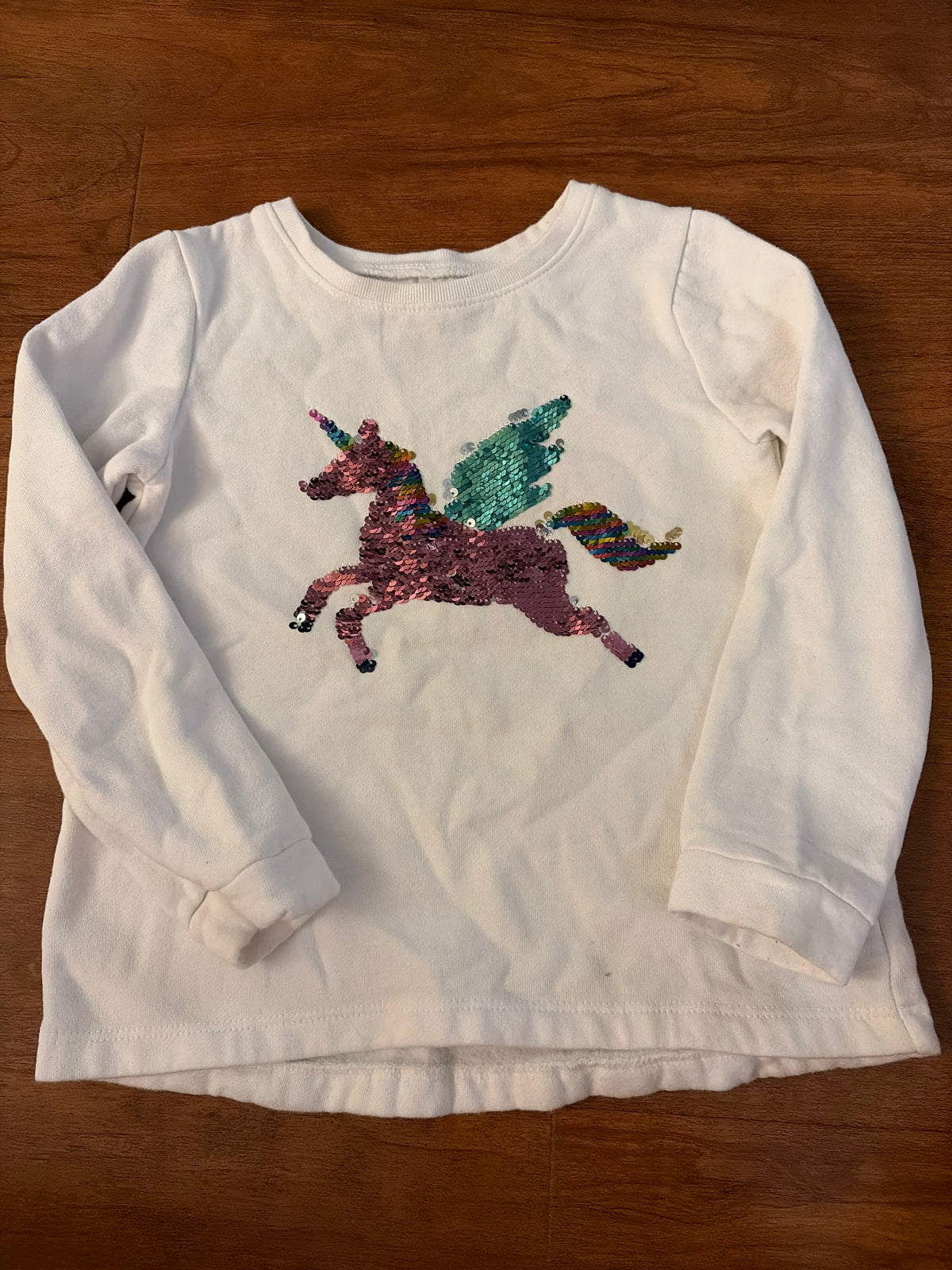 Carters Sz 4/5 unicorn sequins sweatshirt - size Toddler - 4T