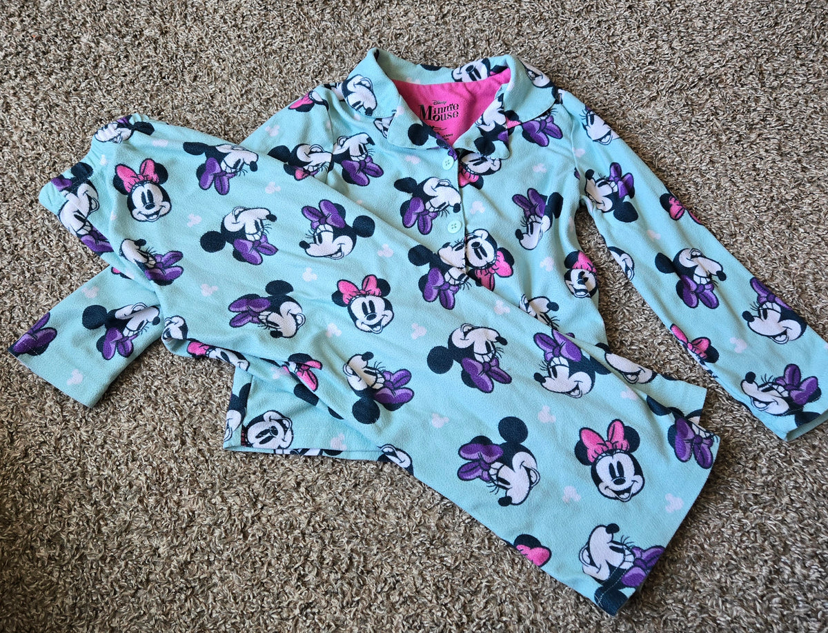 L/S Disney Minnie Mouse Button Down w/ Pants - size Youth - 6 (S)