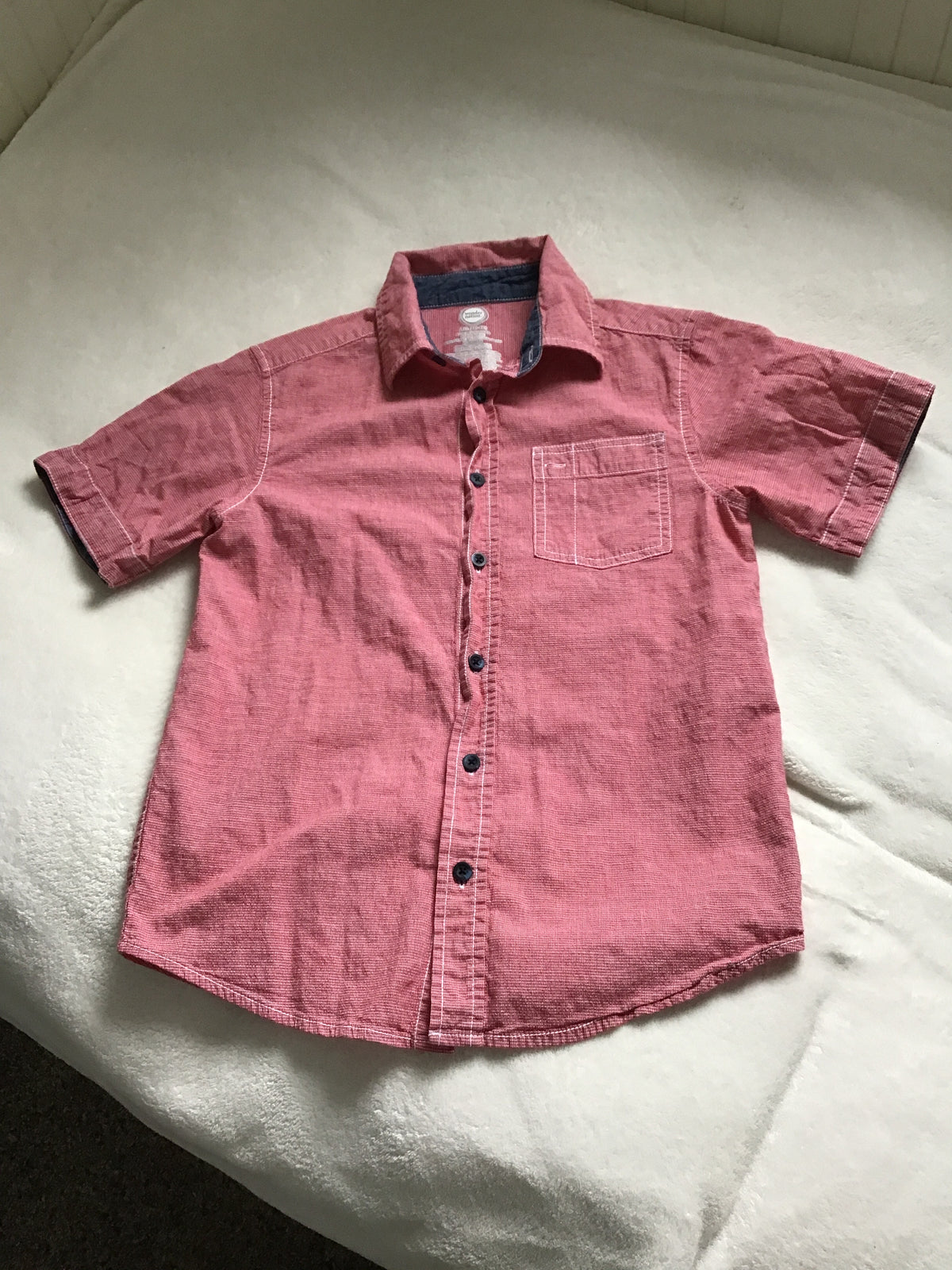 Wonder nation red button Shirt short sleeve - size Youth - 10 (L)
