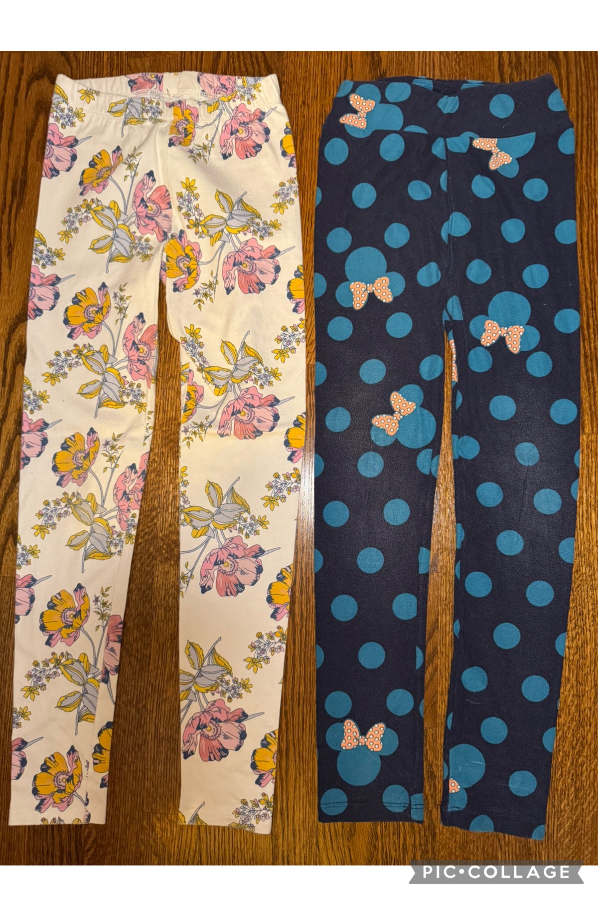 2 leggings. Gap floral & RueLaLa Disney pattern - size Youth - 8 (M)