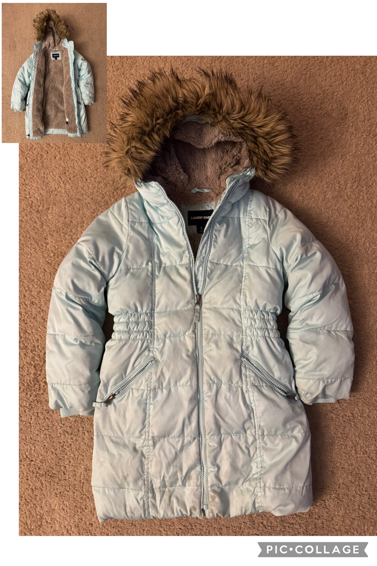 Land's End warm winter long coat ( 2 of 2) - size Youth - 8 (M)