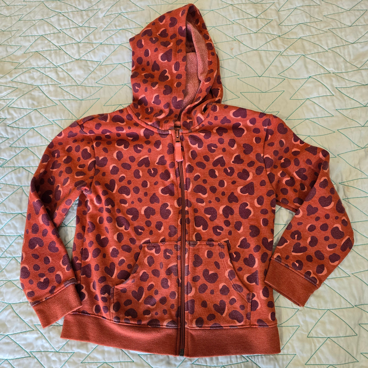 Leopard zip hoodie, 6/7 Small, Cat & Jack, GUC - size Youth - 6 (S)