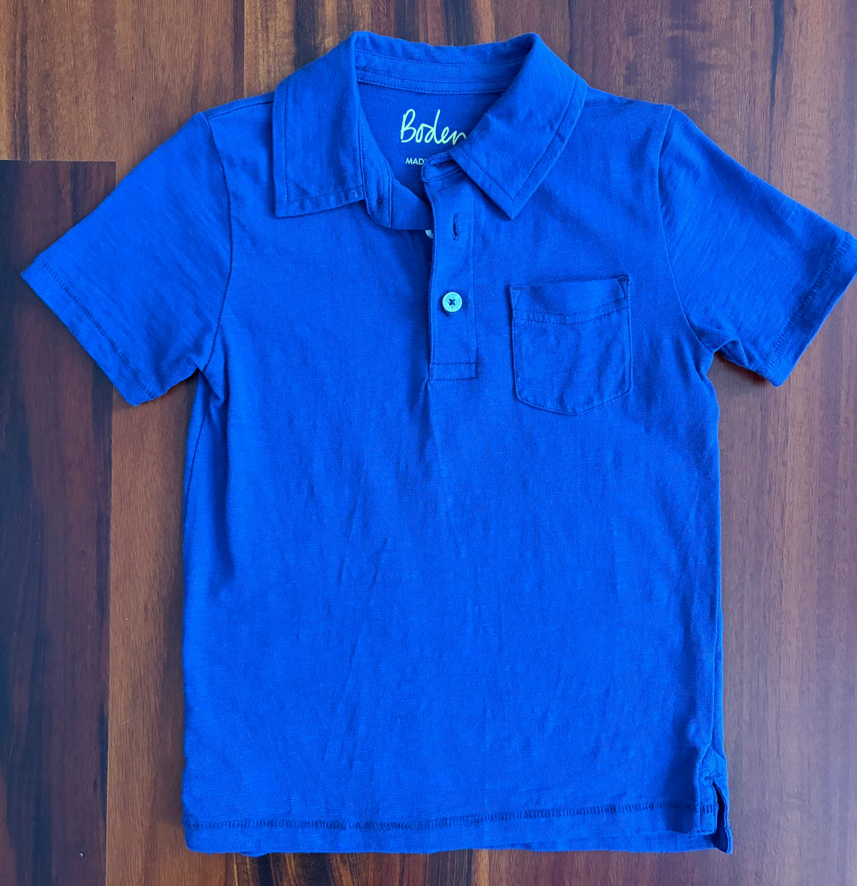 Blue polo - mini Boden - soft texture - EUC - size Youth - 5 (XS)