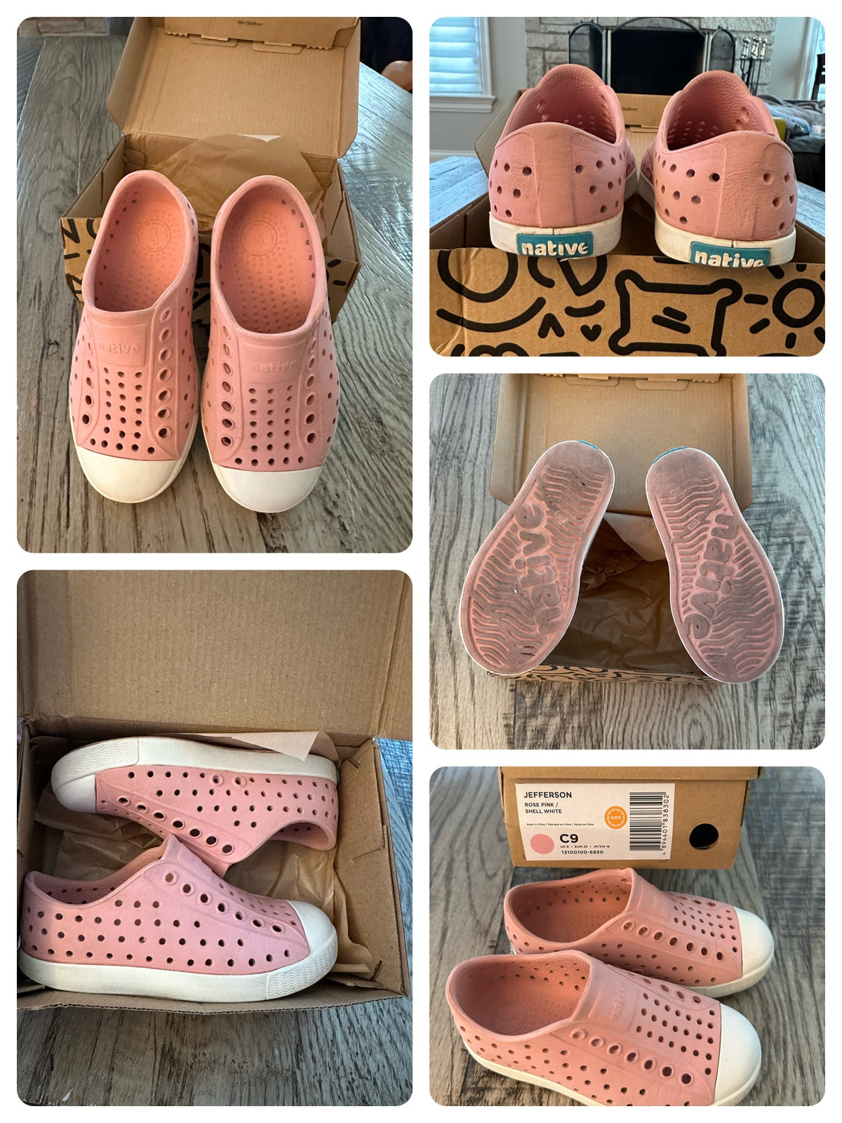 Natives - Rose Pink - Jefferson style - size Shoes - Toddler 9