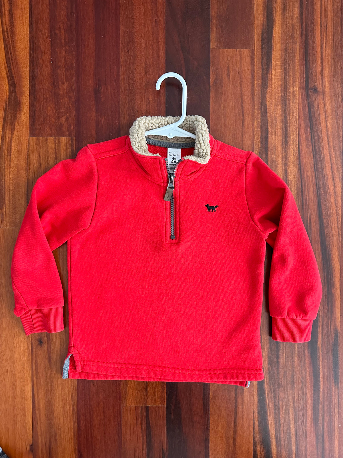 Bright red pullover w/ Lined collar - size Toddler - 4T