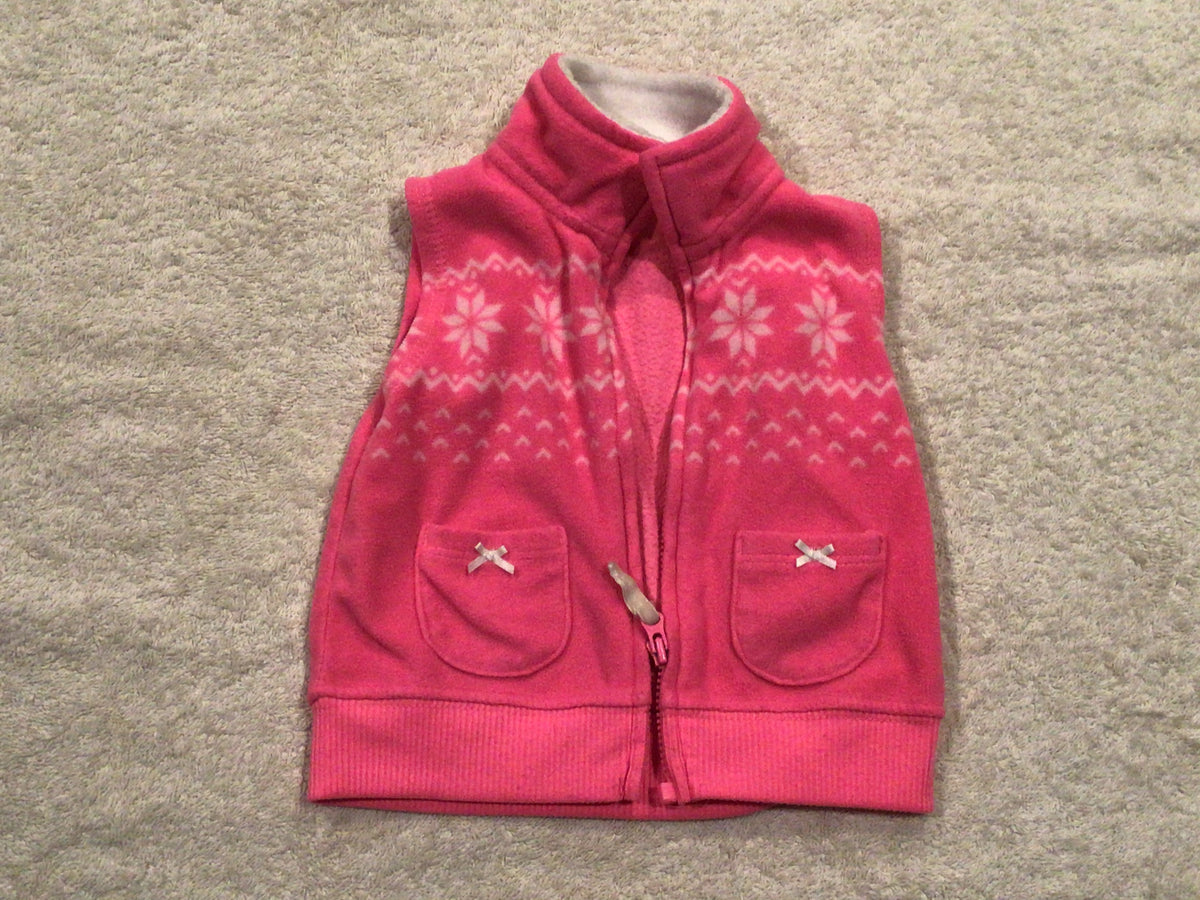 Carter's Zip-Up Hot Pink Sweater Vest EUC - size Month - 3-6 / 6M