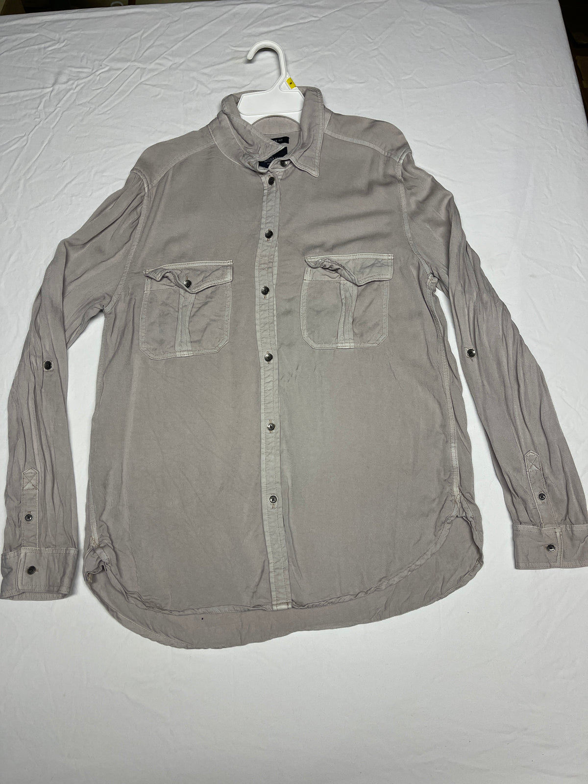 American Eagle boyfriend fit ls grey shirt - size Women - M (8/10)