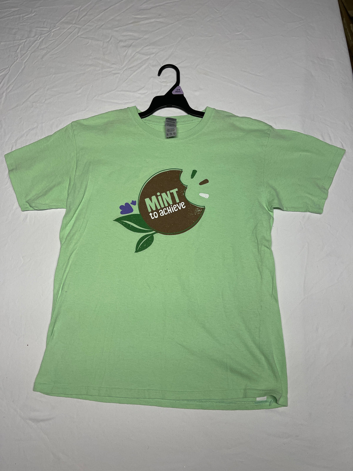 Girl Scout ss t-shirt green Mint to Achieve - size Youth - 14 (XL)