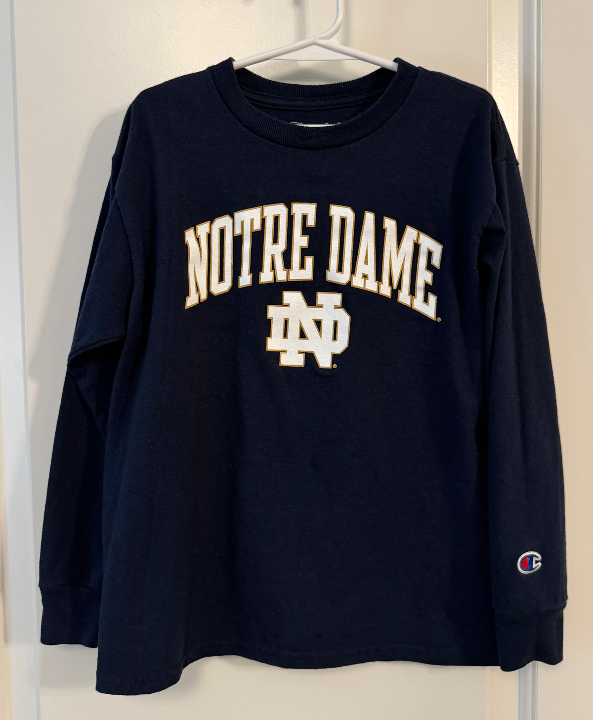 Shirt: Notre Dame - Navy Champion VGUC - size Youth - 6 (S)