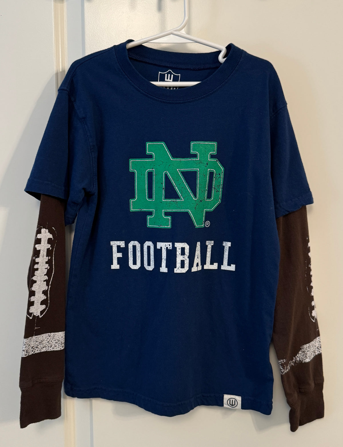 Shirt: ND Football Like New Wes & Willy - size Youth - 7 (S)