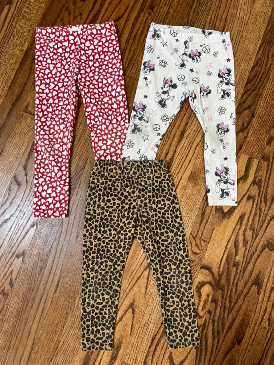 Three Print Leggings PC Heart Cheetah Minnie - size Toddler - 4T