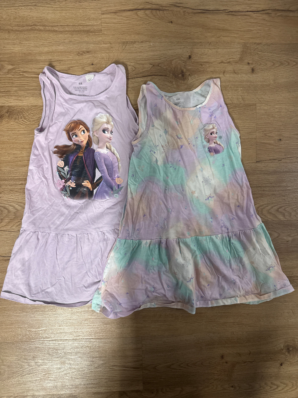 H&M Elsa Anna frozen Sleeveless dresses GUC - size Youth - 7 (S)