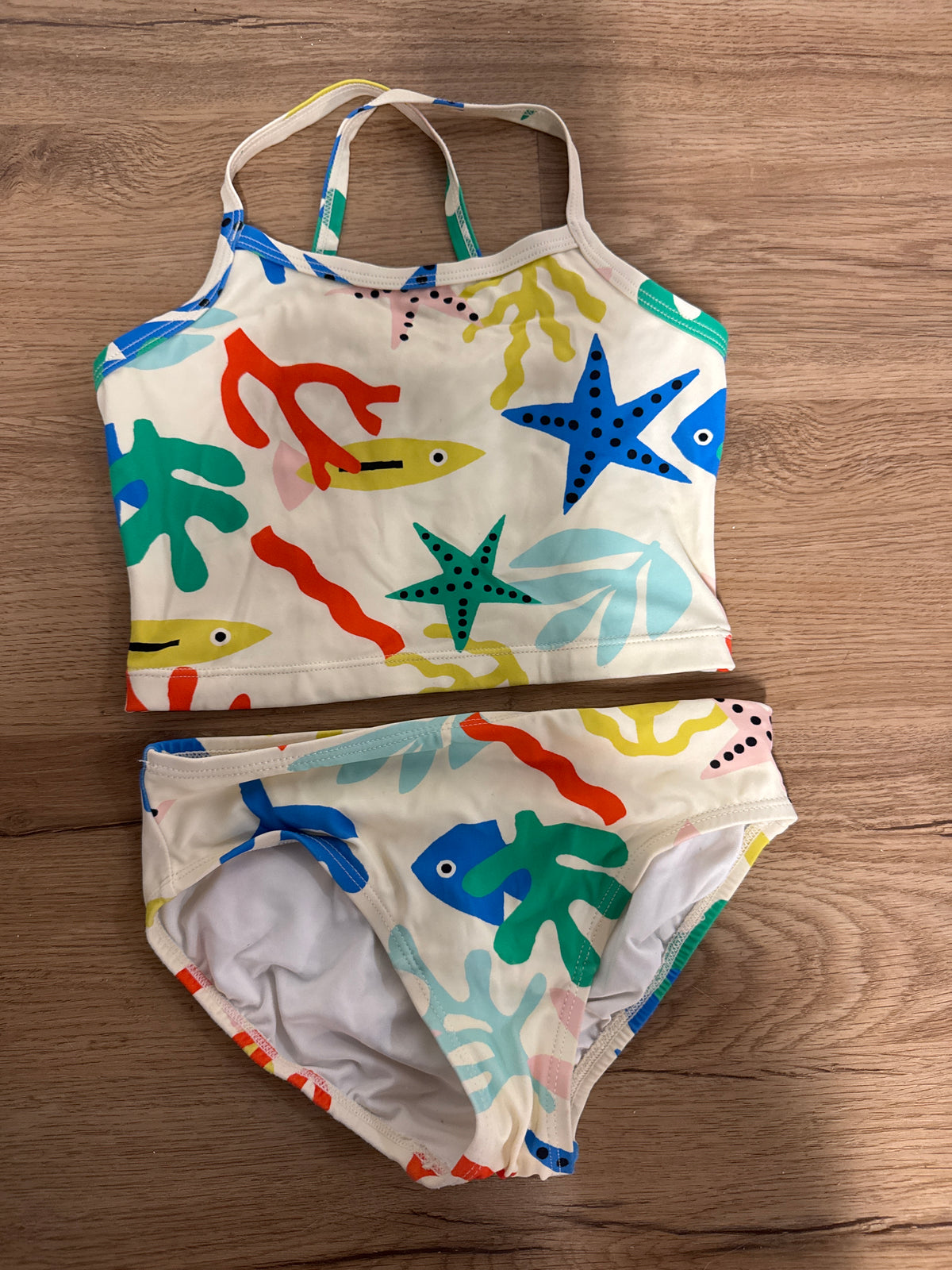 Hanna Andersson girls Two piece swim EUC - size Youth - 6 (S)