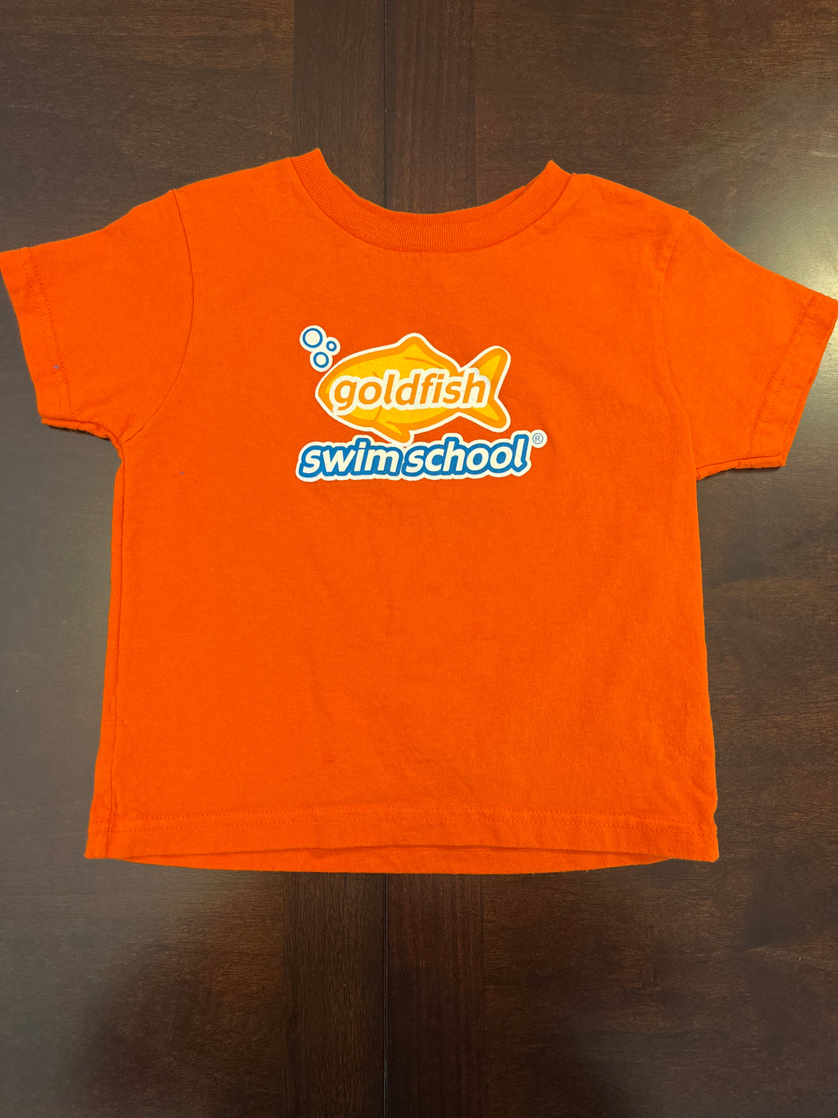 Goldfish swim school orange tshirt - size Youth - 4 (XS)