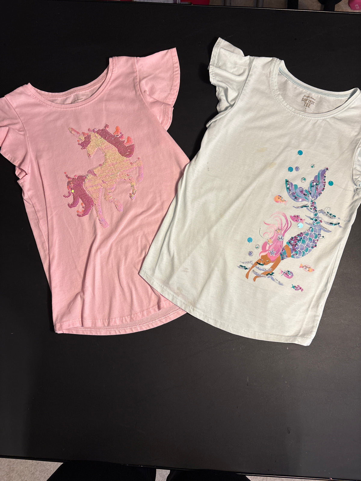 2 Jumping beans - pink unicorn/blue mermaid - size Youth - 7 (S)