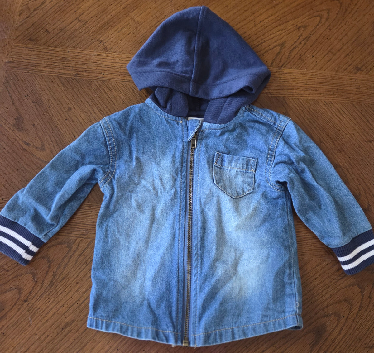 Wonder Nation Jacket Jean Jacket w/hood - size Month - 9-12 / 12M