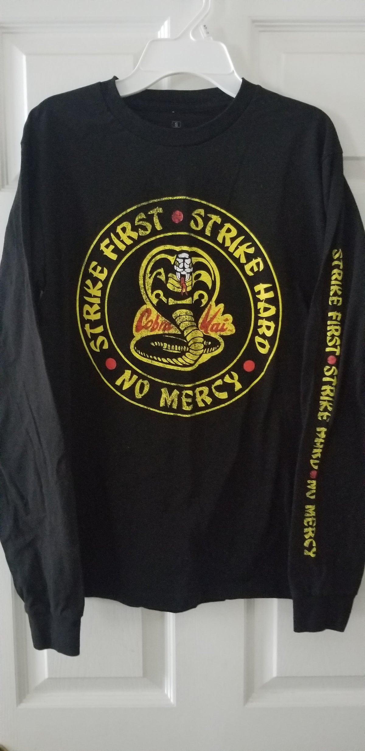 Cobra Kai Black Tshirt Sz Men Small Long Sleeve - size Teen/Men - S (29-31)