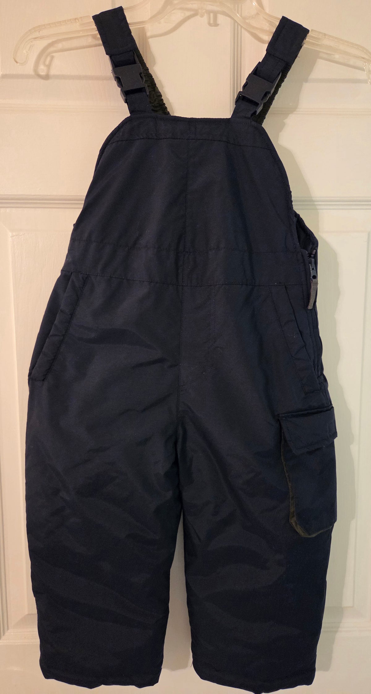 OshKosh Snow Bib Pants Navy, side zip open/clos - size Toddler - 4T